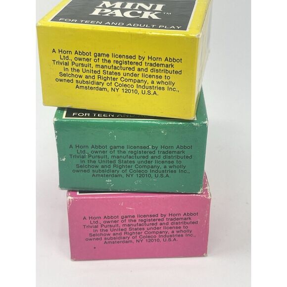 Vintage Trivial Pursuit Mini Pack Set Of 3 The Good Life Flicks Wild Card 1987 - Picture 5 of 11